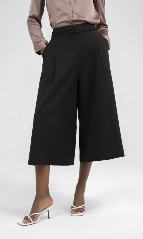 Sixdo SIXDO Black Wide Leg Tuytsi Pant